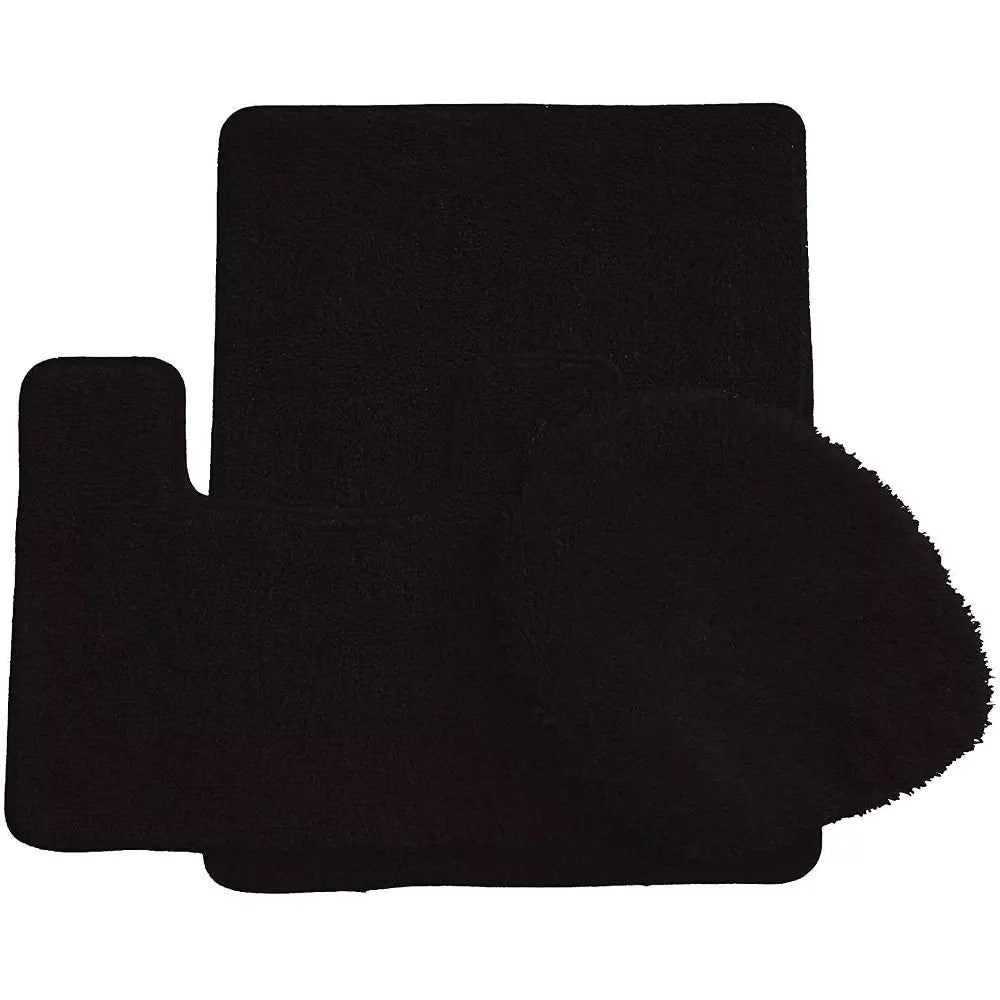 3-Piece Set: Ben&Jonah Elegant Bath Rug Set Black __stock:50 Bath refund_fee:1200