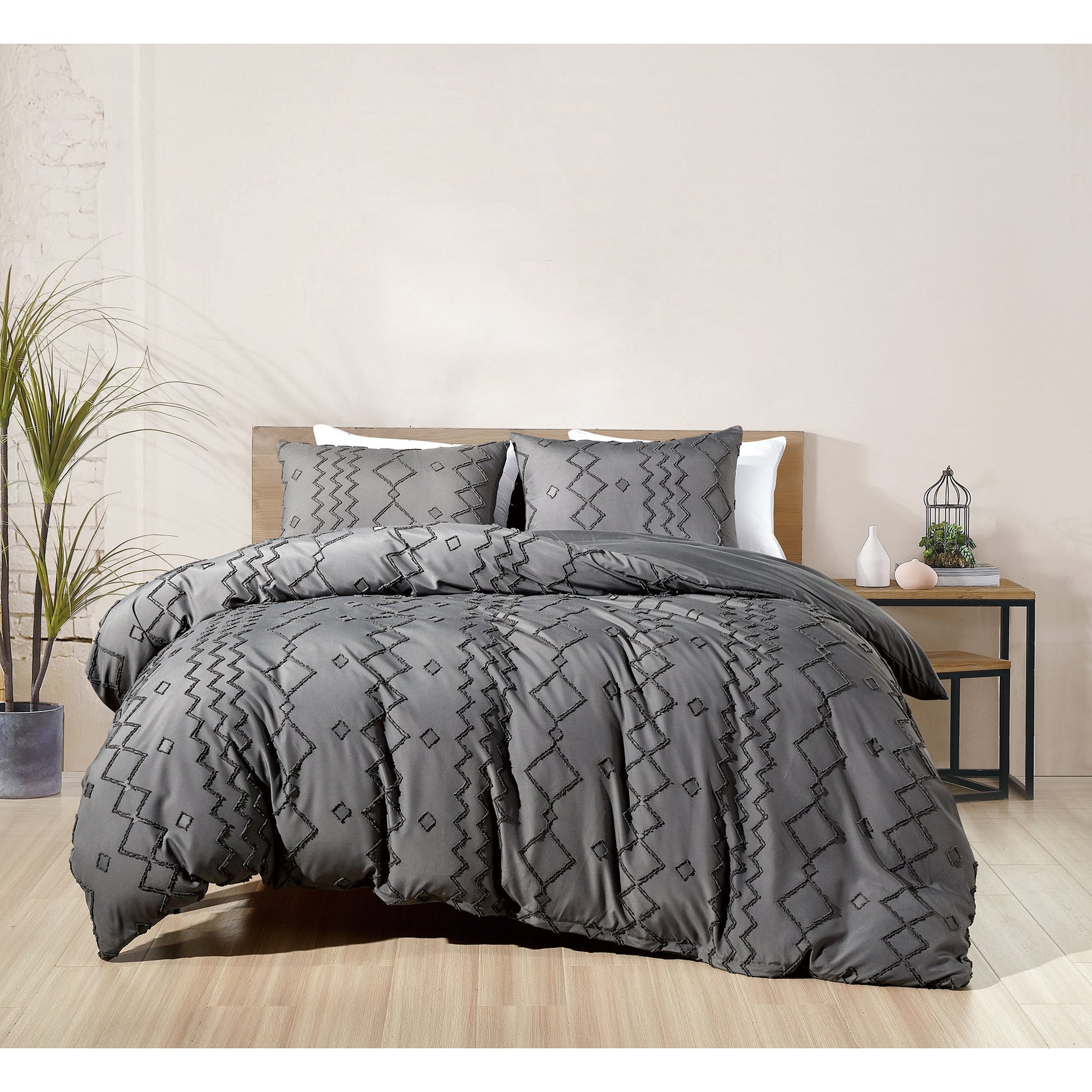 3-Piece Set: Bibb Home Tufted Clipped Duvet Cover __label2:BOGO 30% OFF __stock:300 Bedding refund_fee:1200