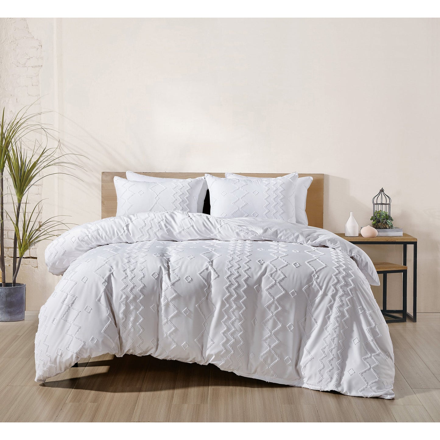 3-Piece Set: Bibb Home Tufted Clipped Duvet Cover __label2:BOGO 30% OFF __stock:300 Bedding refund_fee:1200