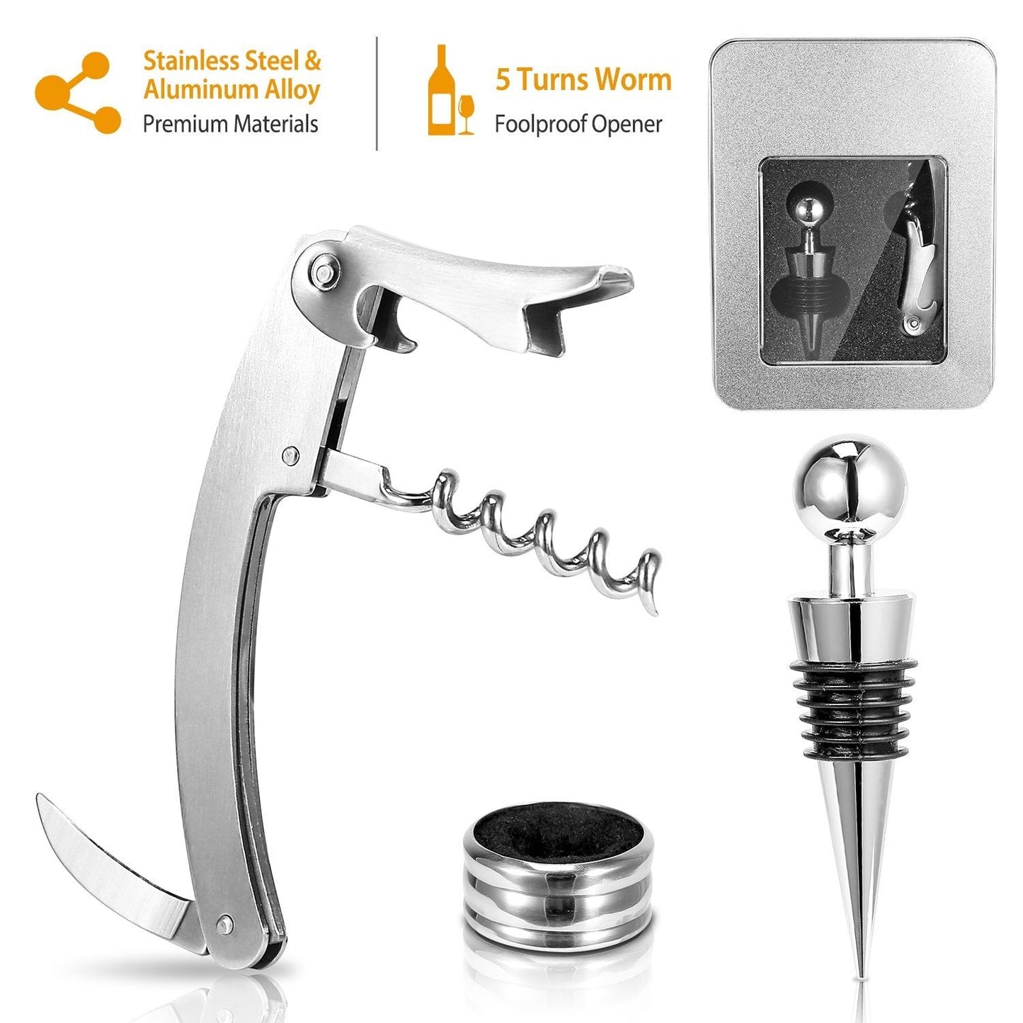 3-Piece Set: Corkscrew Bottle Opener Set __stock:600 Kitchen & Dining refund_fee:800