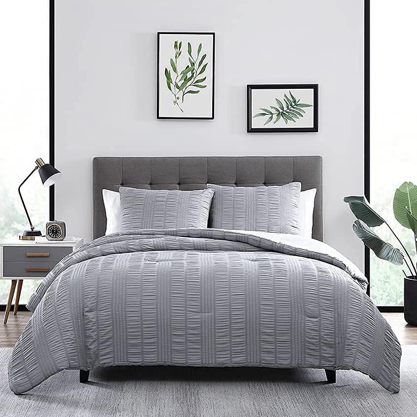 3-Piece Set: Elm Stripe Seersucker Bedding Collection __label2:BOGO 30% OFF __stock:250 Bedding refund_fee:1800