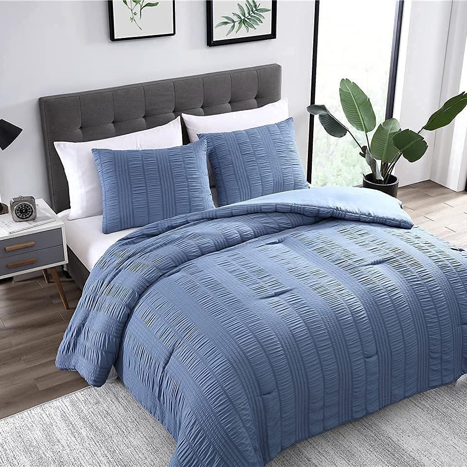 3-Piece Set: Elm Stripe Seersucker Bedding Collection Blue __label2:BOGO 30% OFF __stock:250 Bedding refund_fee:1800