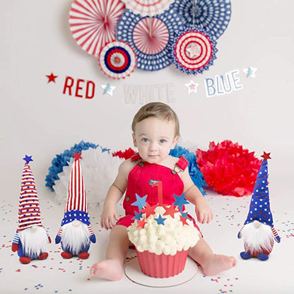 3-Piece Set: Patriotic Gnome Plush Standing Statues __stock:200 Holiday Decor & Apparel refund_fee:800