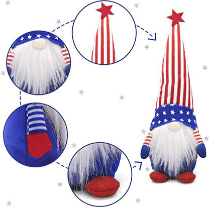 3-Piece Set: Patriotic Gnome Plush Standing Statues __stock:200 Holiday Decor & Apparel refund_fee:800