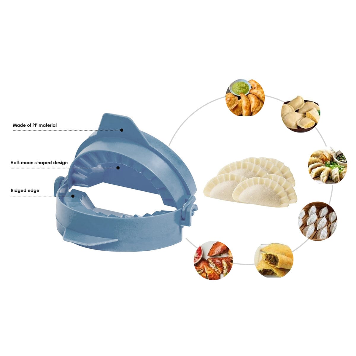 3-Piece Set: Perfect Dumpling Ravioli Empanadas Pie Pastry Maker Mold Dough Press __stock:1000 Kitchen & Dining refund_fee:800