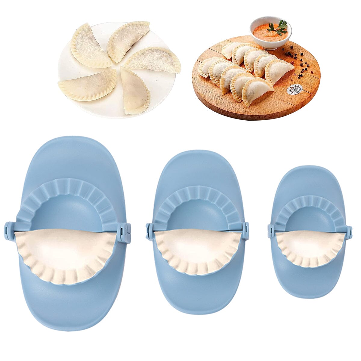 3-Piece Set: Perfect Dumpling Ravioli Empanadas Pie Pastry Maker Mold Dough Press __stock:1000 Kitchen & Dining refund_fee:800