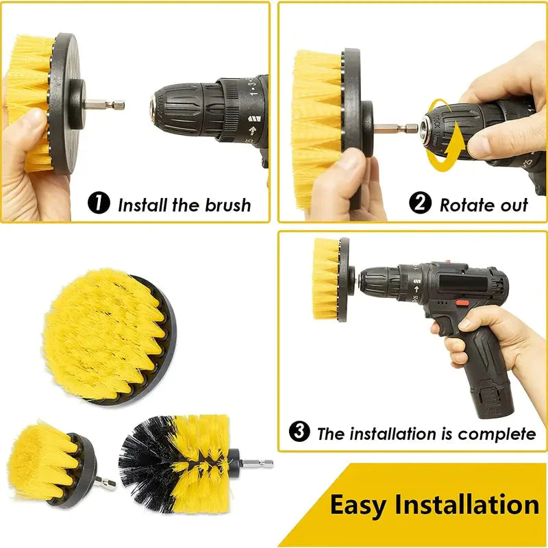 3-Piece Set: Power Scrubber Wash Cleaning Brushes Tool Kit __stock:200 Home Improvement refund_fee:800 Warranty