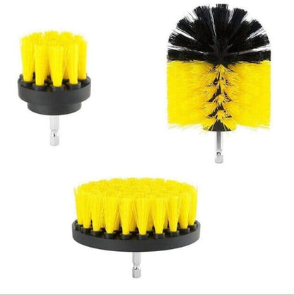 3-Piece Set: Power Scrubber Wash Cleaning Brushes Tool Kit Yellow __stock:200 Home Improvement refund_fee:800 Warranty