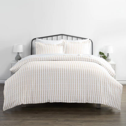 3-Piece Set: Rugged Stripes Patterned Duvet Cover Blush __label2:BOGO 30% OFF Bedding Low stock refund_fee:1200