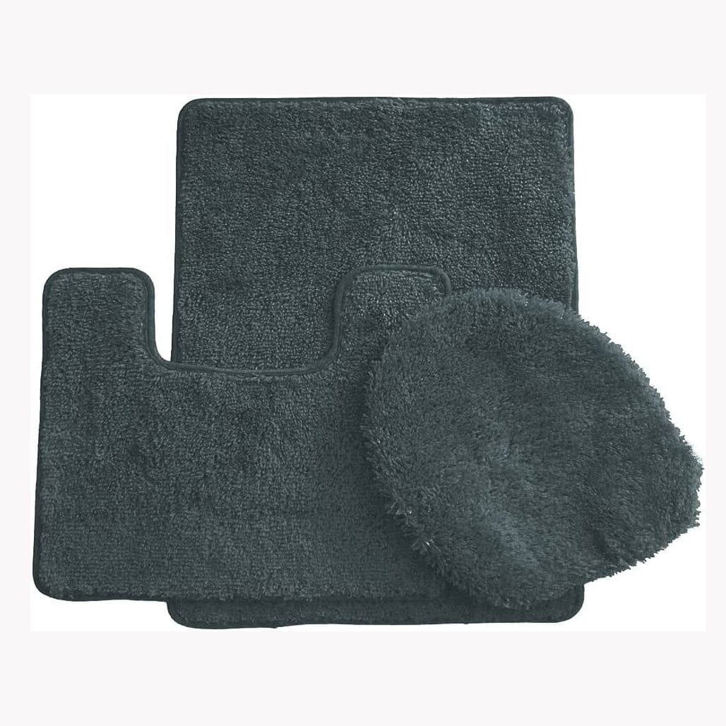 3-Piece Set: Simple Elegance by Ben&Jonah Bath Rug Dark Gray __stock:100 Bath refund_fee:1200 show-color-swatches