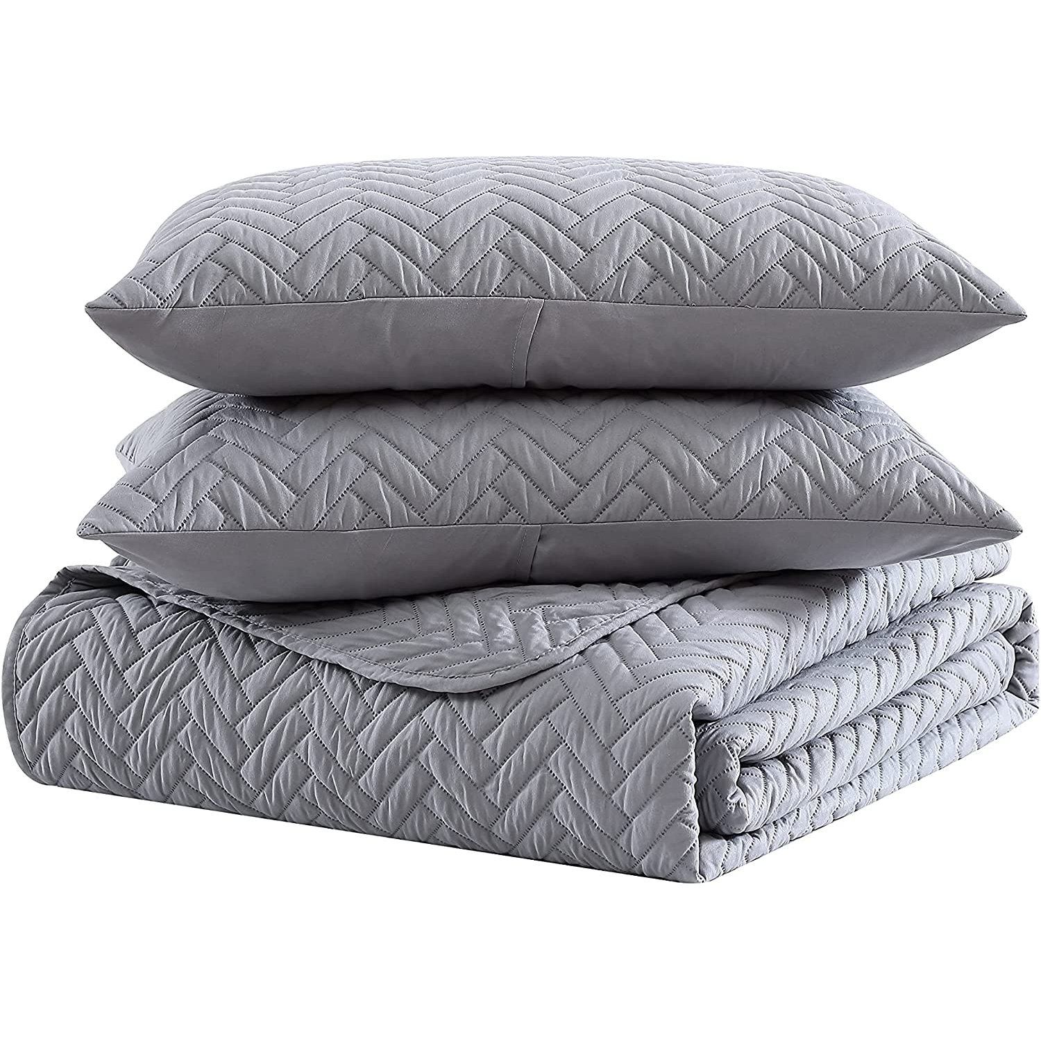 3-Piece: The Nesting Company Birch Bedding Collection Embossed Quilt Coverlet Bedspread Set __label2:BOGO 30% OFF __stock:350 Bedding refund_fee:1800