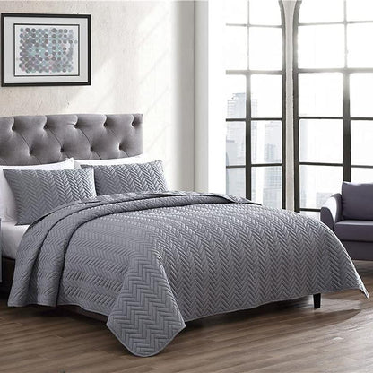 3-Piece: The Nesting Company Birch Bedding Collection Embossed Quilt Coverlet Bedspread Set __label2:BOGO 30% OFF __stock:350 Bedding refund_fee:1800