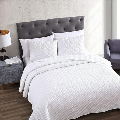 3-Piece: The Nesting Company Birch Bedding Collection Embossed Quilt Coverlet Bedspread Set __label2:BOGO 30% OFF __stock:350 Bedding refund_fee:1800