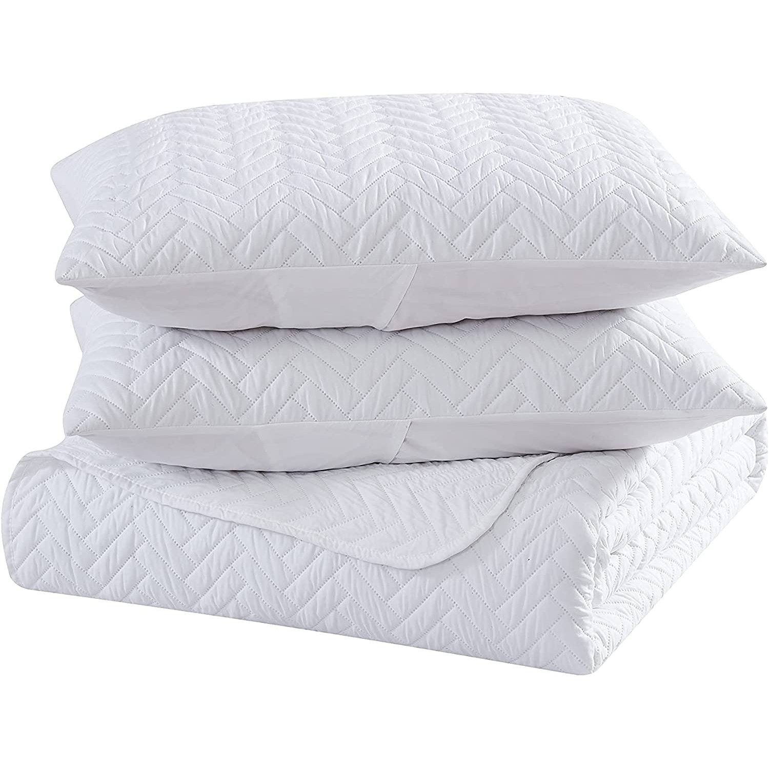 3-Piece: The Nesting Company Birch Bedding Collection Embossed Quilt Coverlet Bedspread Set __label2:BOGO 30% OFF __stock:350 Bedding refund_fee:1800