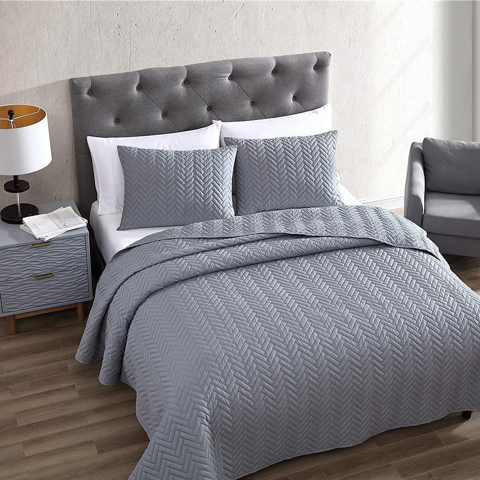 3-Piece: The Nesting Company Birch Bedding Collection Embossed Quilt Coverlet Bedspread Set __label2:BOGO 30% OFF __stock:350 Bedding refund_fee:1800