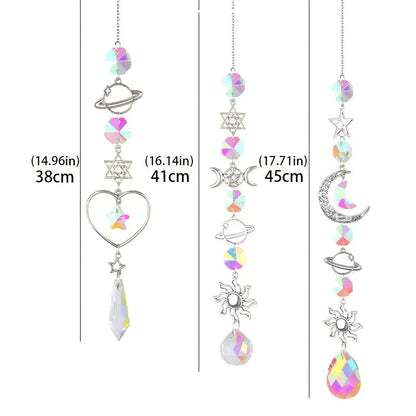 3-Pieces: Crystal Wind Chime Pendant Catcher Diamond Prisms __stock:200 Furniture and Décor refund_fee:800