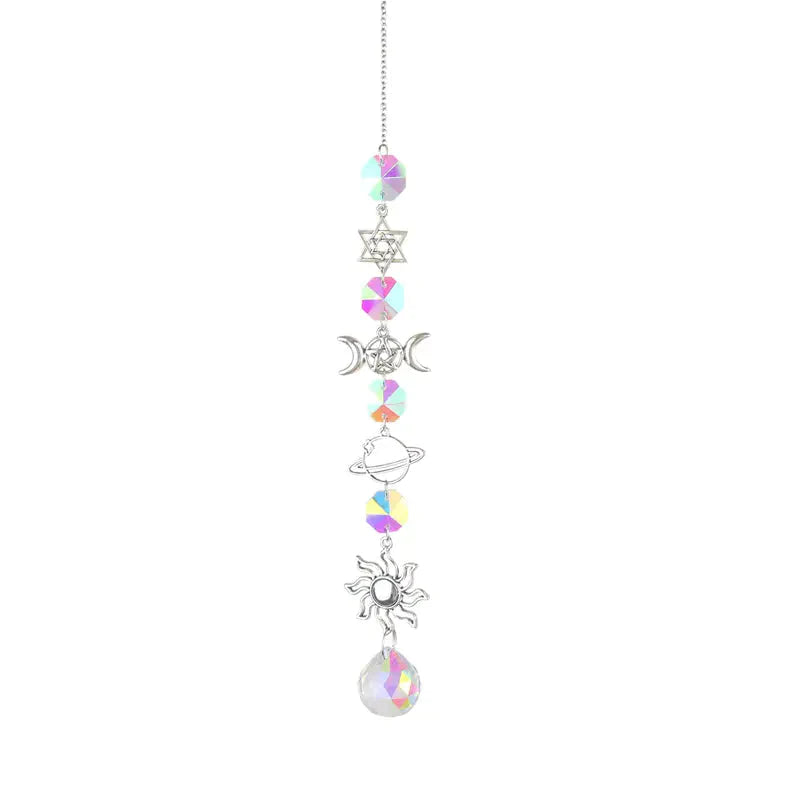 3-Pieces: Crystal Wind Chime Pendant Catcher Diamond Prisms __stock:200 Furniture and Décor refund_fee:800