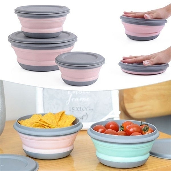 3-Pieces: Folding Camping Bowl Set __stock:200 Kitchen & Dining refund_fee:800