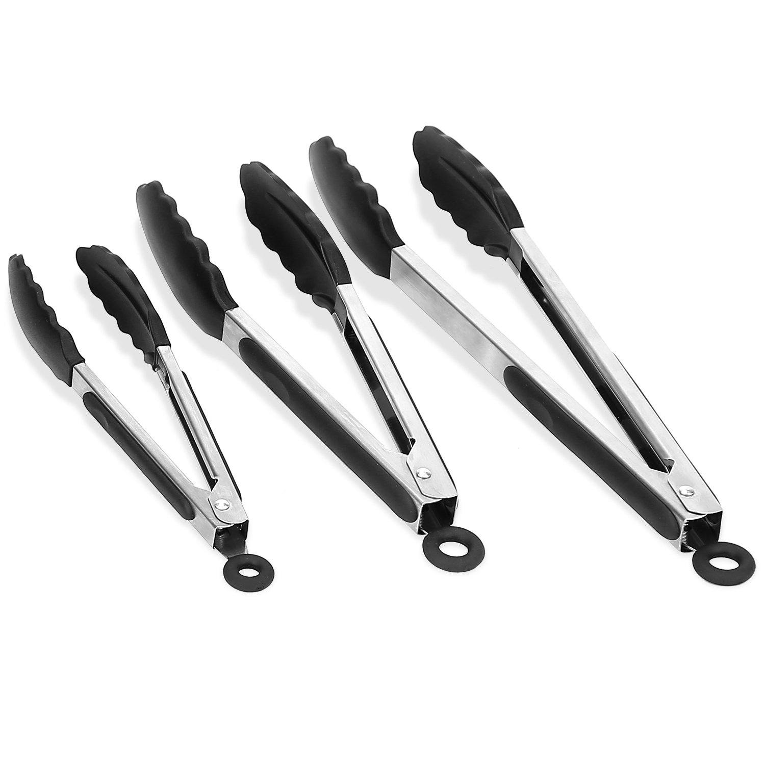 3-Pieces: Kitchen Tongs Stainless Steel with Silicon Kitchen & Dining refund_fee:800