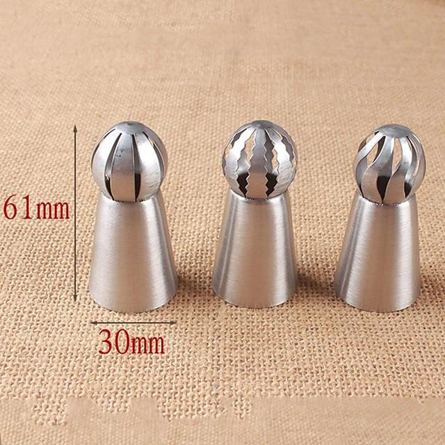 3-Pieces: Russian Stainless Steel Tips Tulip Sphere Whip Cream Buttercream Icing Piping Nozzles Kitchen & Dining refund_fee:800