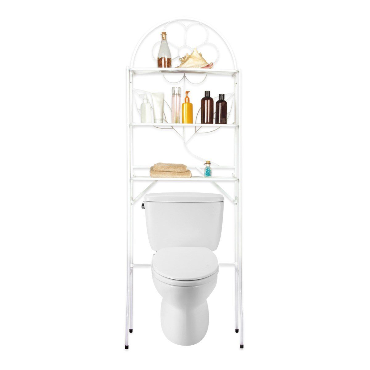 3 Shelf Over the Toilet Bathroom Space Saver White __stock:200 Bath refund_fee:2200 show-color-swatches