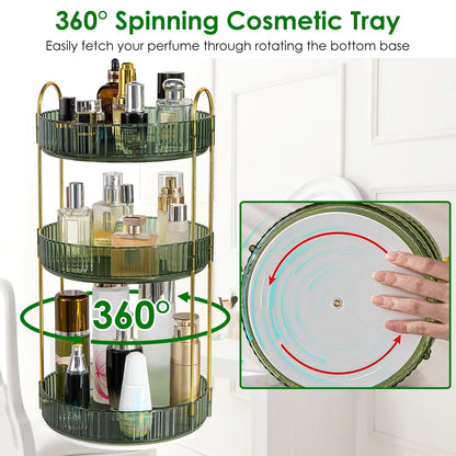 3-Tier 360° Spinning Rotating Makeup Organizer __stock:50 Closet & Storage Low stock refund_fee:1200