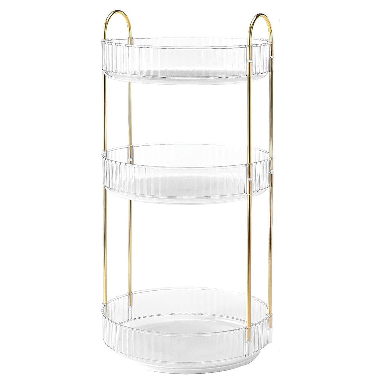 3-Tier 360° Spinning Rotating Makeup Organizer White __stock:50 Closet & Storage Low stock refund_fee:1200