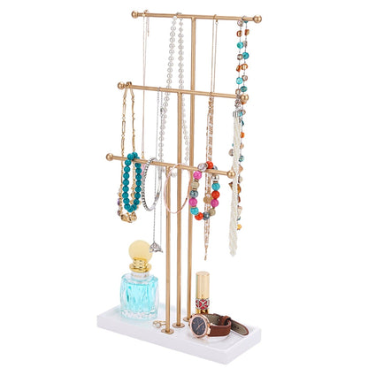 3-Tier Gold Metal Tabletop Jewelry Tree Stand __stock:50 Closet & Storage refund_fee:1200