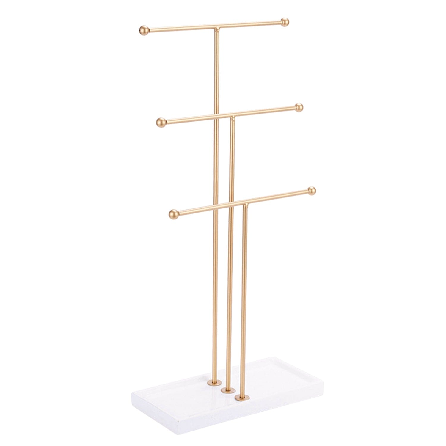 3-Tier Gold Metal Tabletop Jewelry Tree Stand __stock:50 Closet & Storage refund_fee:1200