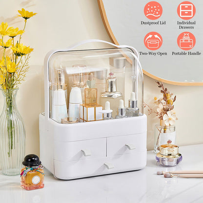 3-Tier Makeup Organizers Cosmetic Storage Box with Dustproof Waterproof Lid __stock:50 Closet & Storage Low stock refund_fee:1200