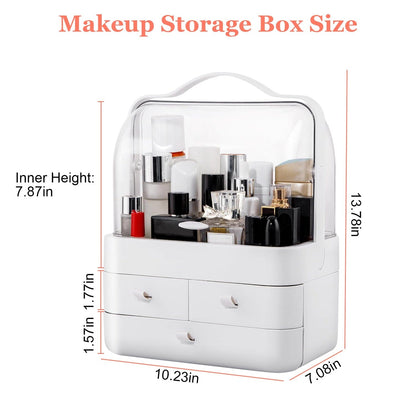 3-Tier Makeup Organizers Cosmetic Storage Box with Dustproof Waterproof Lid __stock:50 Closet & Storage Low stock refund_fee:1200