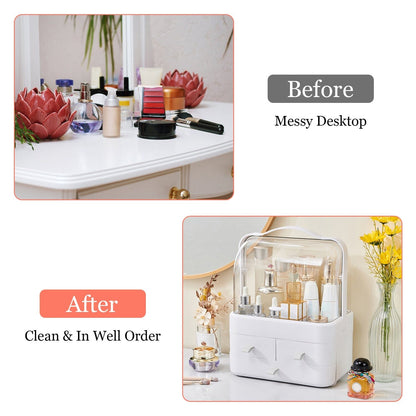 3-Tier Makeup Organizers Cosmetic Storage Box with Dustproof Waterproof Lid __stock:50 Closet & Storage Low stock refund_fee:1200