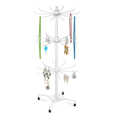 3-Tier Metal Jewelry Rack 30-Hook Necklaces Bracelets Display Stand Closet & Storage Low stock refund_fee:1200