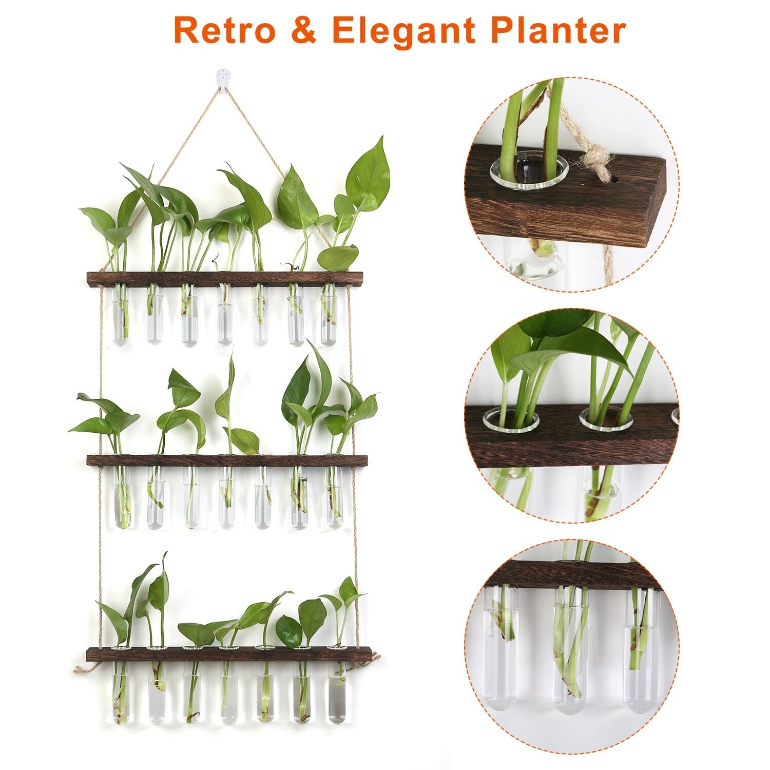 3-Tier Wall Hanging Glass Tube Planter __stock:50 Garden & Patio refund_fee:1200