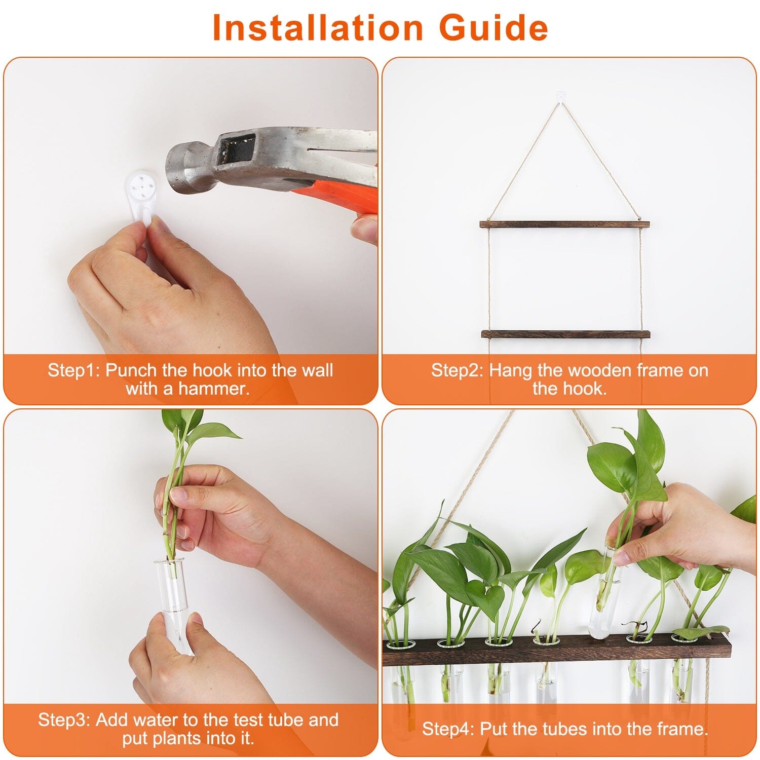 wall hanging test tube planter 3-Tier Wall Hanging Glass Tube Planter – BAJE HOME