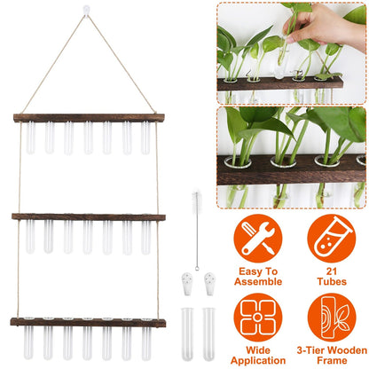 3-Tier Wall Hanging Glass Tube Planter __stock:50 Garden & Patio refund_fee:1200