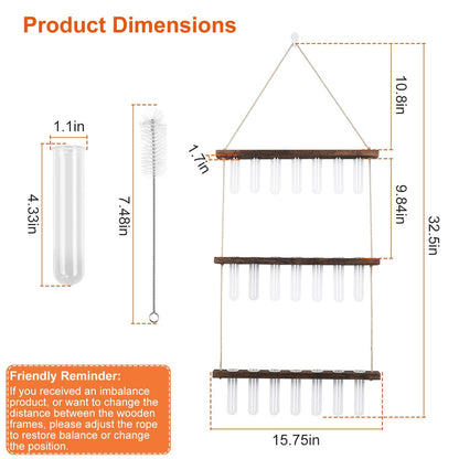 3-Tier Wall Hanging Glass Tube Planter __stock:50 Garden & Patio refund_fee:1200