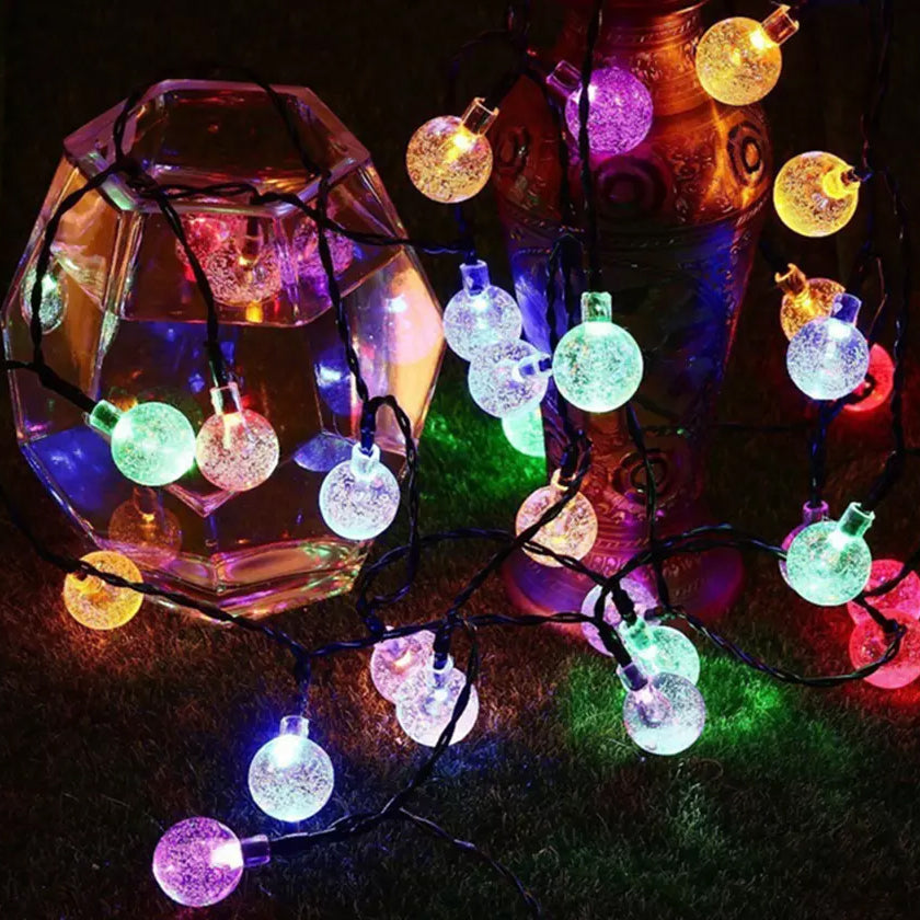 30 LED Solar String Ball Lights Outdoor Waterproof Garden Decor __stock:200 refund_fee:1200 String & Fairy Lights Warranty