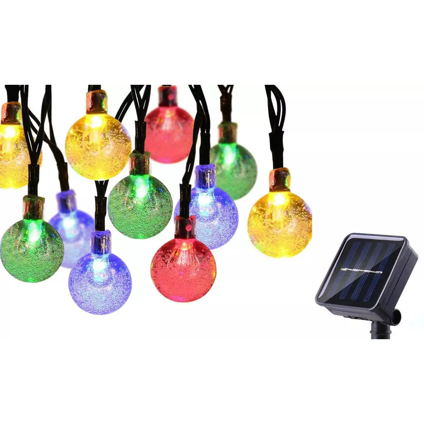 30 LED Solar String Ball Lights Outdoor Waterproof Garden Decor Multicolor __stock:200 refund_fee:1200 String & Fairy Lights Warranty