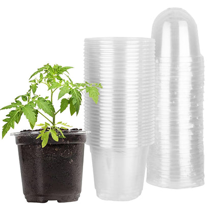 30-Pieces: Plant Nursery Pots PET Flower Seed Starting Pots Container with Dome Drainage Holes __stock:50 Garden & Patio refund_fee:1200