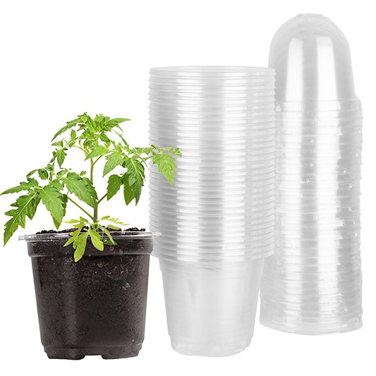 30-Pieces: Plant Nursery Pots PET Flower Seed Starting Pots Container with Dome Drainage Holes __stock:50 Garden & Patio refund_fee:1200