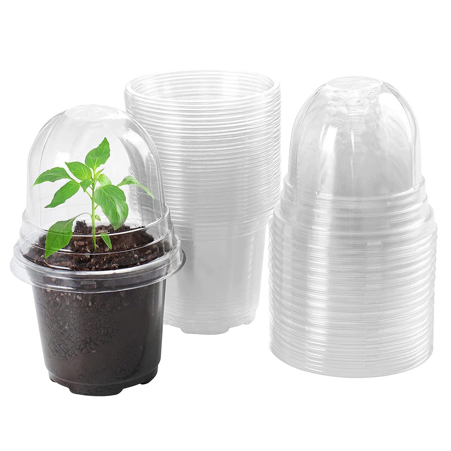 30-Pieces: Plant Nursery Pots PET Flower Seed Starting Pots Container with Dome Drainage Holes __stock:50 Garden & Patio refund_fee:1200