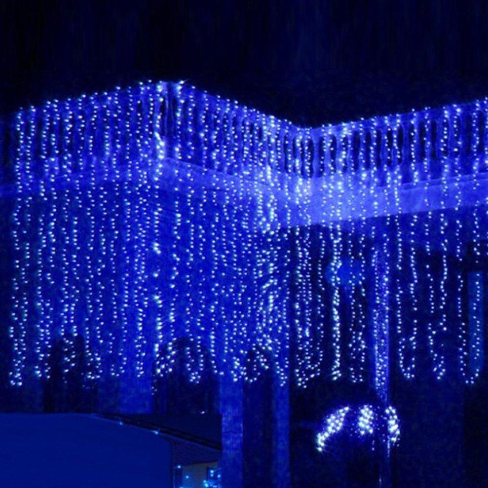 300 LED Blue Fairy String Light Curtain Light with Controller Holiday refund_fee:1200 String & Fairy Lights Warranty