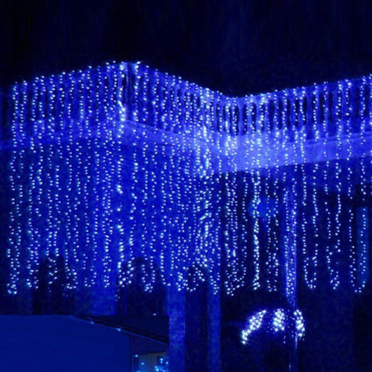 300 LED Blue Fairy String Light Curtain Light with Controller Holiday refund_fee:1200 String & Fairy Lights Warranty