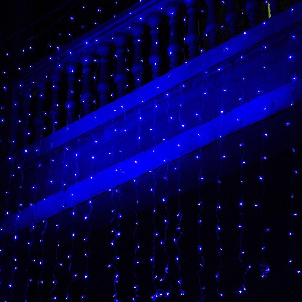 300 LED Blue Fairy String Light Curtain Light with Controller Holiday refund_fee:1200 String & Fairy Lights Warranty