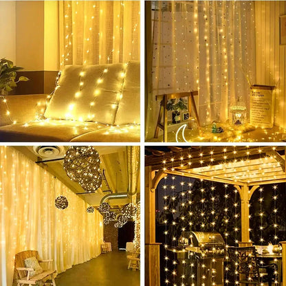 300 LED Curtain Fairy Lights __stock:200 refund_fee:800 String & Fairy Lights Warranty