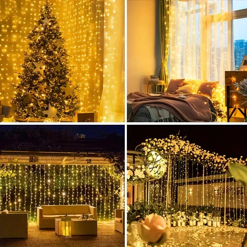 300 LED Curtain Fairy Lights __stock:200 refund_fee:800 String & Fairy Lights Warranty