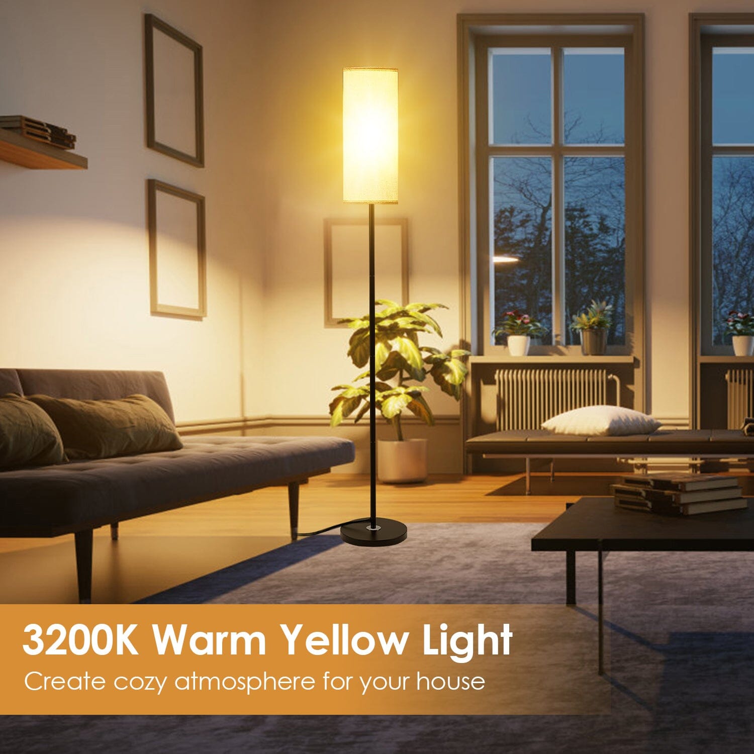 3200K Warm Yellow Light Modern Standing Lamp with Foot Switch 6W Bulb __stock:50 Indoor Lighting refund_fee:1800 Warranty