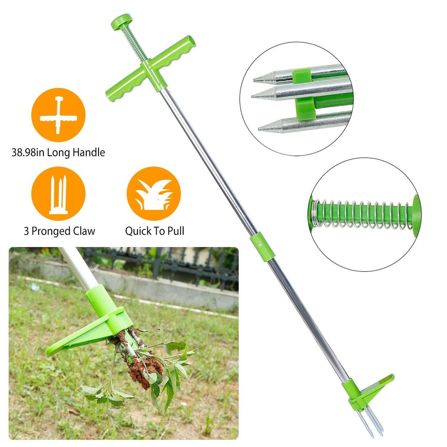 38.98" Weed Puller Twister Stand Up Root Removal Garden & Patio refund_fee:1200