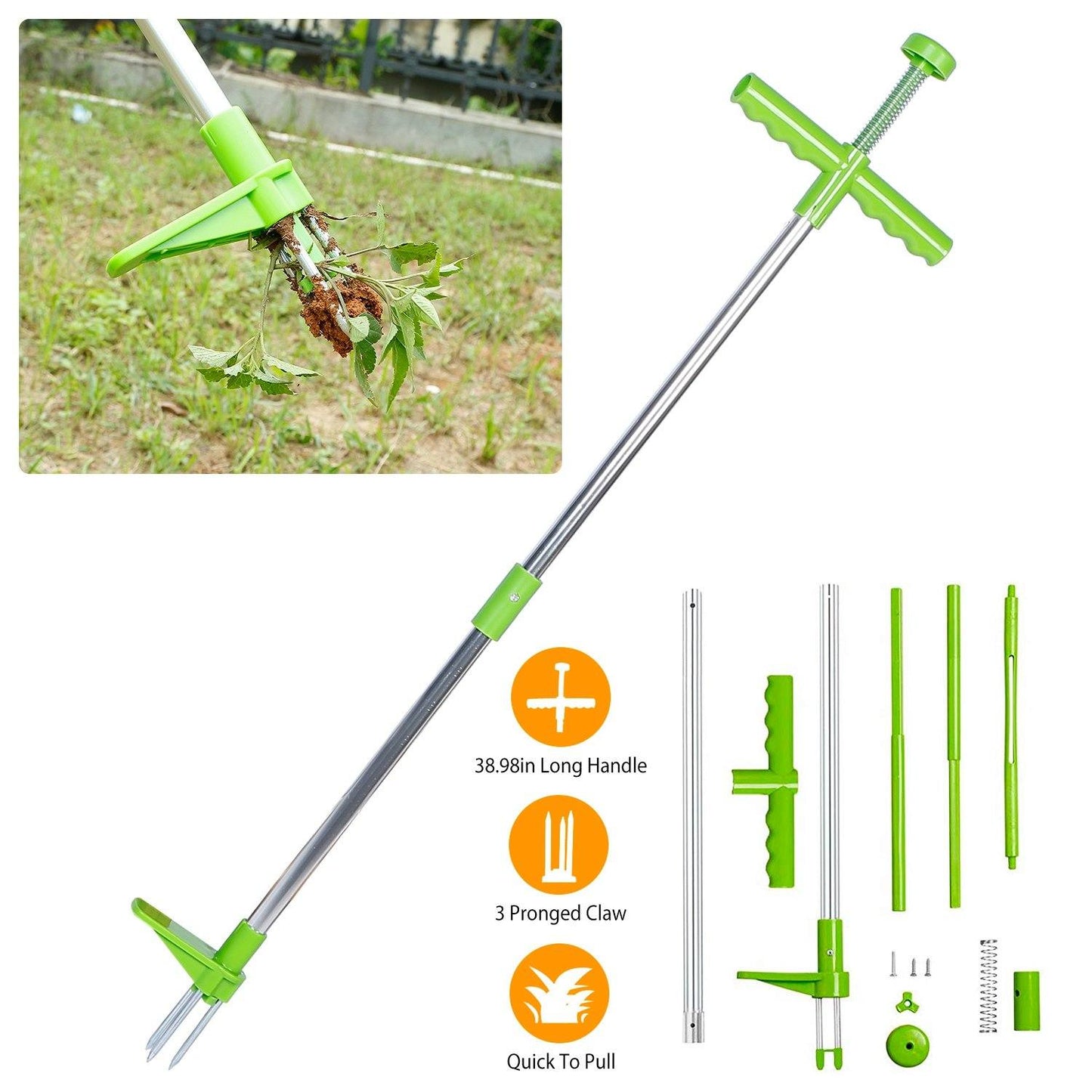 38.98" Weed Puller Twister Stand Up Root Removal Garden & Patio refund_fee:1200